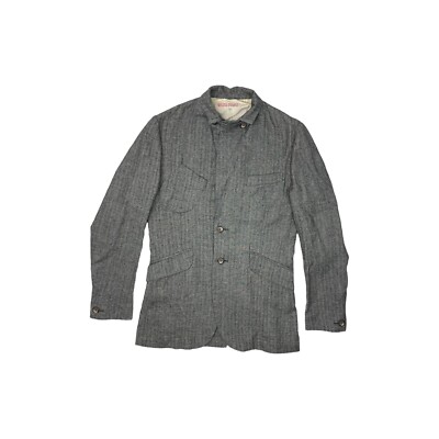 00's Heritage Research graue Wolljacke Made in England handgefertigt Herren klein