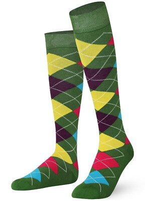 Mysocks Unisex Kniestrümpfe lange Argyle feinste gekämmte Baumwolle