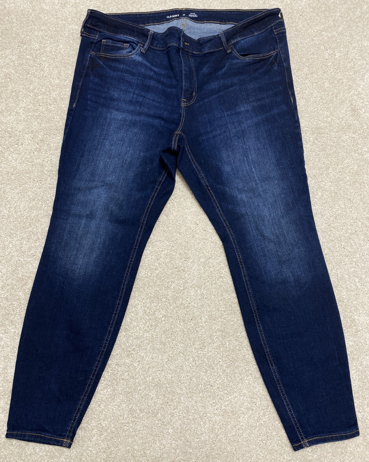 Old Navy ROCKSTAR Super Skinny Women's 20 Stretch Mid Rise Blue Jeans NWOT