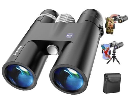 18x50 HD Binoculars for Adults with Upgraded Phone Adapter, Tripod and Black