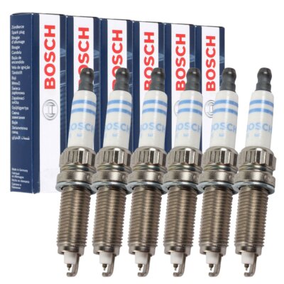 Bosch Double Platinum Spark Plug Set (6) For BMW F21 3.0 M135i (2011-2016) – OEM 12120037581, Germany