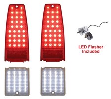 Pair 1966-1967 Chevy Nova Led Tail Light Kit W Reverse Lights Flasher Pair 1966-1967 Chevy Nova Led Tail Light Kit W Reverse Lights Flasher