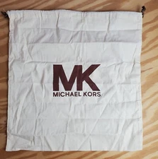 Michael Kors Beige Dust Bag Large Handbag Boot  Cotton Muslin Canvas 18.5x17 A10