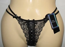 BODY FROSTING - NEW -  SIZE: X-LARGE  - SUPER SEXY BLACK LACE  THONG   PANTY 
