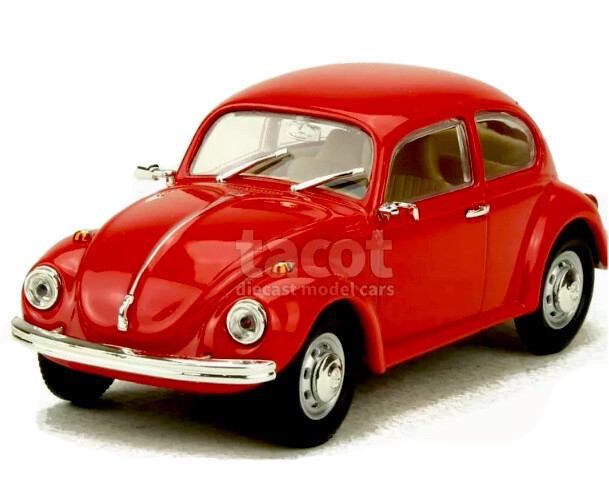 VOLKSWAGEN  BEETLE 1972  IN RED  - ROAD SIGNATURE 1.43 SCALE
