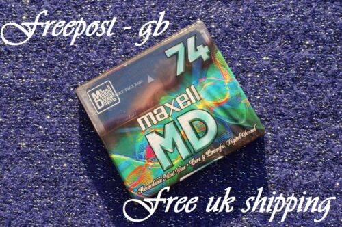 A MAXELL 74 MINUTE RECORDABLE AUDIO MINIDISC - MD - POWERFUL DIGITAL SOUND