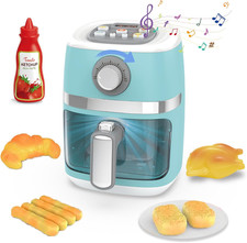 Toy Air Fryer for Kids Kitchen Playset, Chef Pretend Play Kitchen Accessories wi