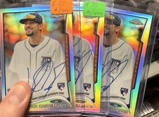 (3) NICK CASTELLANOS 2014 TOPPS CHROME REFRACTOR ROOKIE AUTO RC Autograph #/499