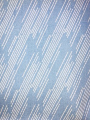 White Diagonal Lines on Baby Blue Cotton Fabric 2 Yards x 44'' Width