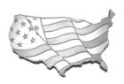Elemetal 5 Troy Ounces .999 Fine Silver USA Map Shaped Custom Bullion Bar
