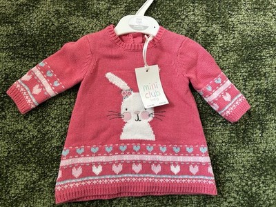 MÄDCHEN MINI CLUB WEIHNACHTEN MEHRFARBIGER STRICKPULLOVER NEUGEBORENE Neu 