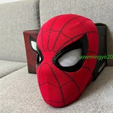 US Stock  Spider Man Mask W/LED Moving Eyes Remote Control Ring Cosplay Gifts
