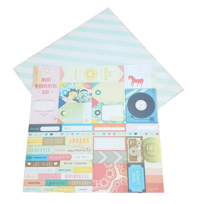 MAGGIE HOLMES I Love You Pink 2 Double Sided 12'' SINGLE Scrapbook Paper Stripe