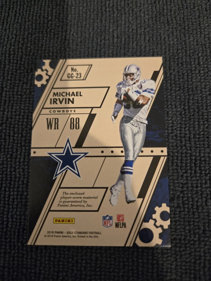 Футболка Майкла Ирвина 2018 Panini Gold Standard Gold Gear Jumbo образец 052/125 - Изображение 2 из 2