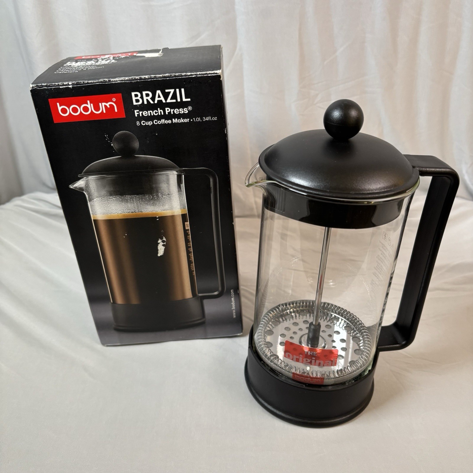 Coffee Maker New 8/34 Fl. Oz Cup Black Glass #1548