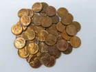 1944-P Brilliant Uncirculated Wheat Cent Penny Roll 50 Uncirculated BU Red Cents