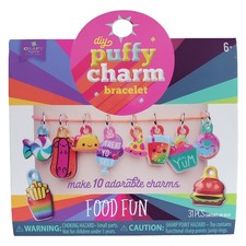Craft-tastic DIY Puffy Charm Bracelet Food Fun - Kids Bracelet Making Kit,...