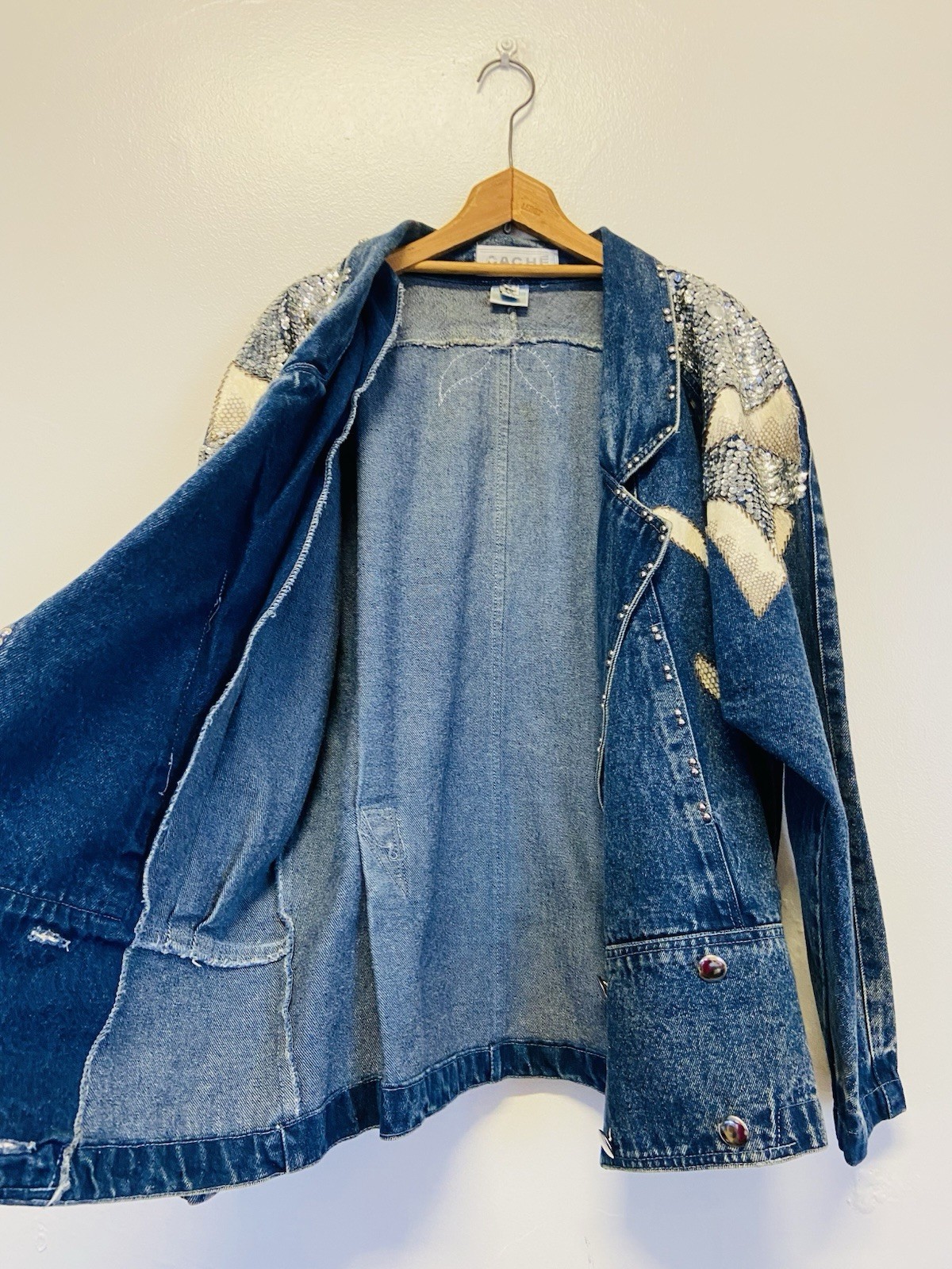 Vintage CACHE Python / Sequin Embellished Denim J… - image 9