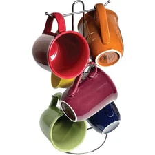 Gibson 91708.07 6-Piece Mug Set with Wire Rack