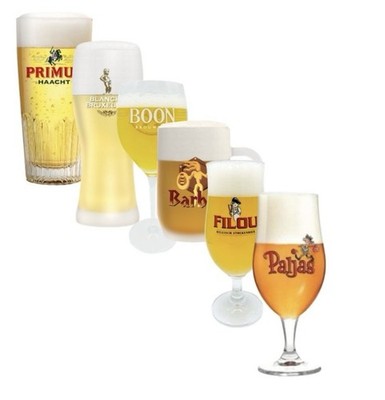 6er Set neue belgische Biergläser Boon Barbar Filou