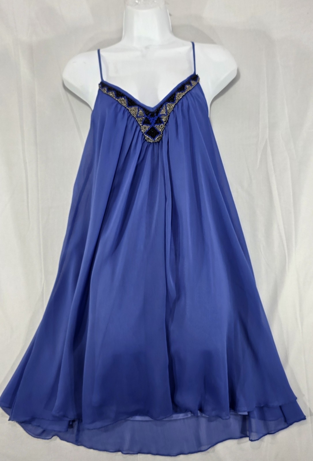 Express Womens Slip Dress Chiffon Relaxed Mini Blue Fairy Ethereal Party Size M