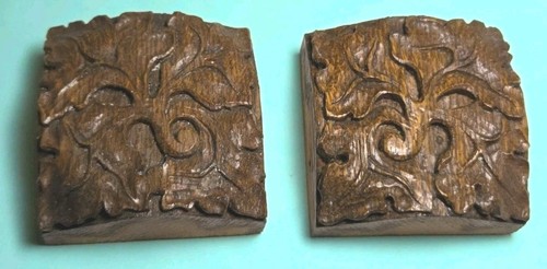 Antique Hand Carved Wood Appliqué Architectural Salvage Trim Pediment