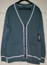 RHONE Tidal Green/ White 4 Button Earl Golf Cardigan Sweater - Men's Size XXL
