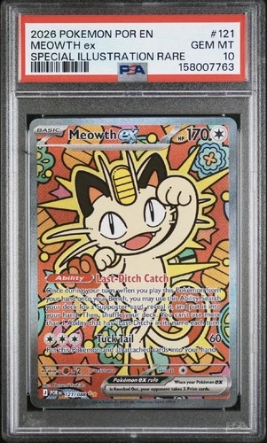 PSA 10 Meowth ex 121/088 SIR Perfect Order POR EN Pokemon English Gem Mint