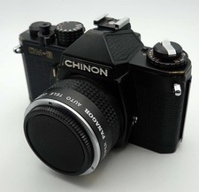 CHINON CM-3 Film Camera 35mm + Super Panagor Auto Tele Converter 2x PMC-6, 42mm