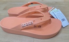 New Women  s Crocs Classic Platform Flip Flop Thongs Sandals Slippers Papaya 8