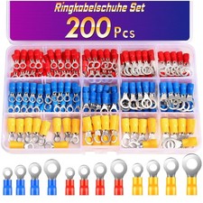 200 PCS Ring Terminals, ANVINKU 0.5-6.0mm� Crimps Terminals RV,200 