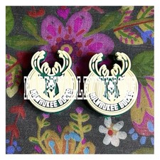 2 Pce MILWAUKEE Basketball Team Silicone Focal Beads DIY Jewelry Pens NEW