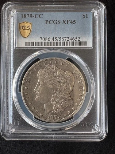 1879 CC Morgan Silver Dollar XF 45 PCGS Gold Star