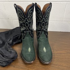 MENS LUCCHESE CLASSICS EXOTIC GREEN BLACK STI...