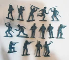 MARX LOT OF 15 VINTAGE CAVALRY 54mm FIGURES FOR FORT APACHE PLAYSET BLUE NICE