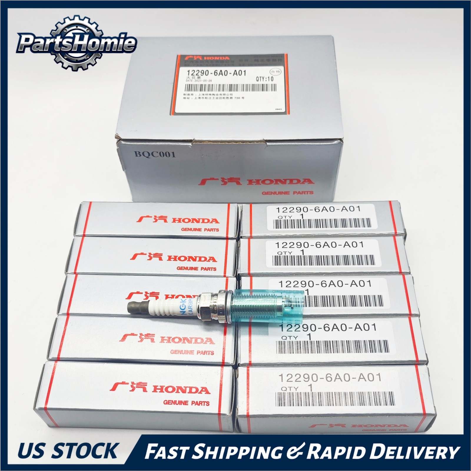 Genuine 10x NGK Iridium Spark Plug 12290-6A0-A01 for 2018-2025 Honda Acura Civic