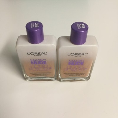 2 bottle lot LOREAL MAGIC NUDE LIQUID POWDER PERFECTING MAKEUP 318 NATURAL BUFF
