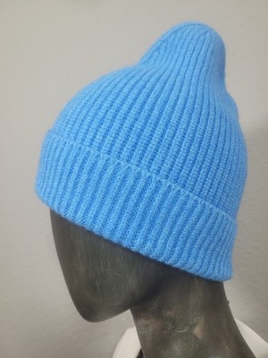 Alpini Knitwear Made in Italy Grobstrick Mütze /Beanie jeansblau