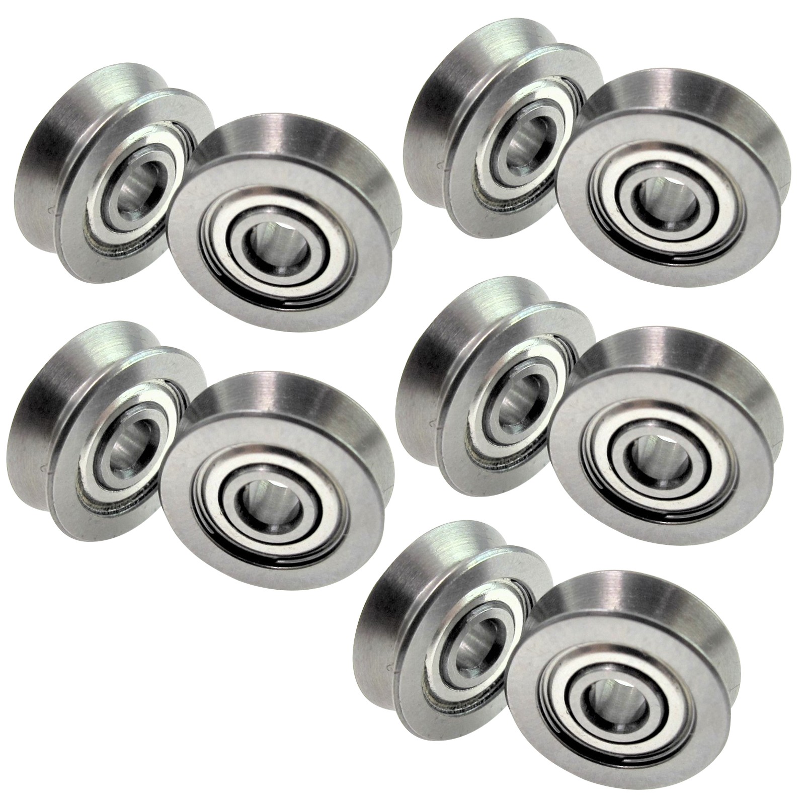10Pcs V623ZZ Groove Guide Pulley Rail Ball Bearings For Linear Motion System E