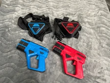 Sharper Image Laser Tag 2017 Set 2 Guns, 2 Chest Targets Red, Blue Tested Works