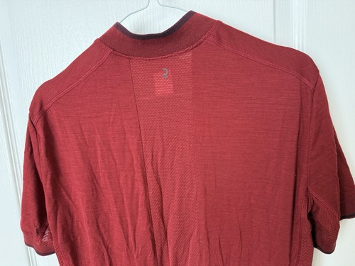 Decathlon TRIBAN Men's Merino Short-Sleeve Cycling Jersey Large L Burgundy Red - Picture 6 of 11