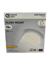 Commercial Electric 13 in. White Selectable LED Flush Mount 1005758024