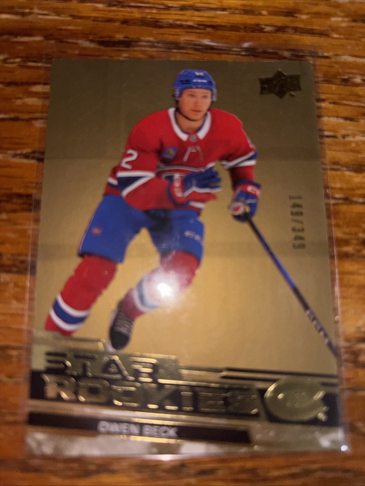 2023-24 Upper Deck Gold Star Rookies Owen Beck 149/349 Montreal Canadiens