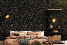 Fiula Self Adhesive Wallpaper Peel and Stick 41 x 300 cm, Black Gold 