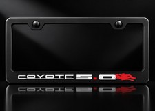 Coyote 5.0 Mustang Gt License Plate Frame Satin Black Metal Red Logo Coyote 5.0 Mustang Gt License Plate Frame Satin Black Metal Red Logo
