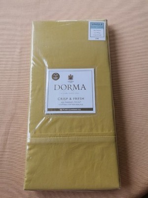 Dorma Crisp & Fresh 400 Fäden Ägyptische Baumwolle Perkal Bettbezug Single Ocker Neu