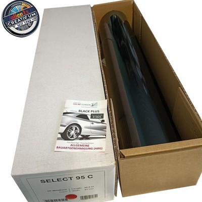 9,79 /qm 14 lfm.  x 51 cm Auto Tönungsfolie Black Plus 95 VLT 6% schwarz ABG