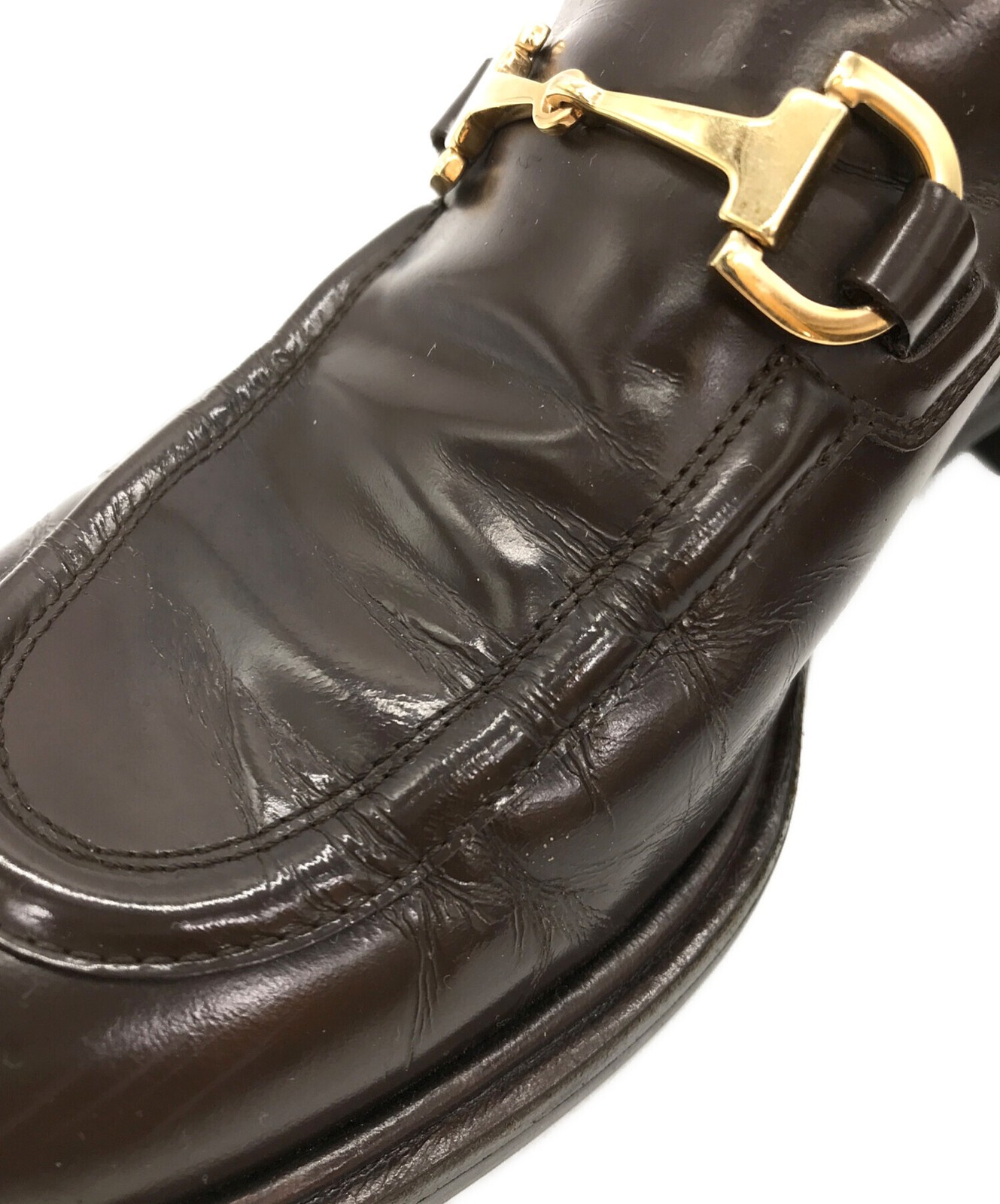 GUCCI Women's Loafers Horsebit Leather Brown Size:36/JP:23 135317K Authentic thumbnail 6