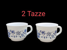 Tazze Arcopal 1986 France 2 Pz. Tazza bianca di Nutella vintage con fiori blu