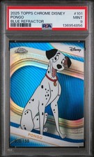 2025 Topps Chrome Disney Pongo Blue Refractor #/150 PSA 9